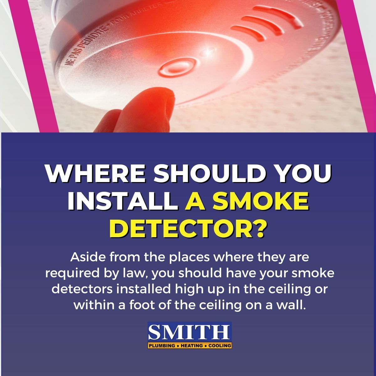 Where should you install a smoke detector?